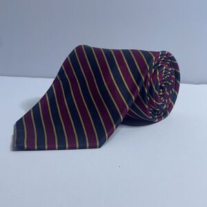 Brooks Brothers REPP Silk Striped Tie Black label with Gold Text Vintage 1970/80